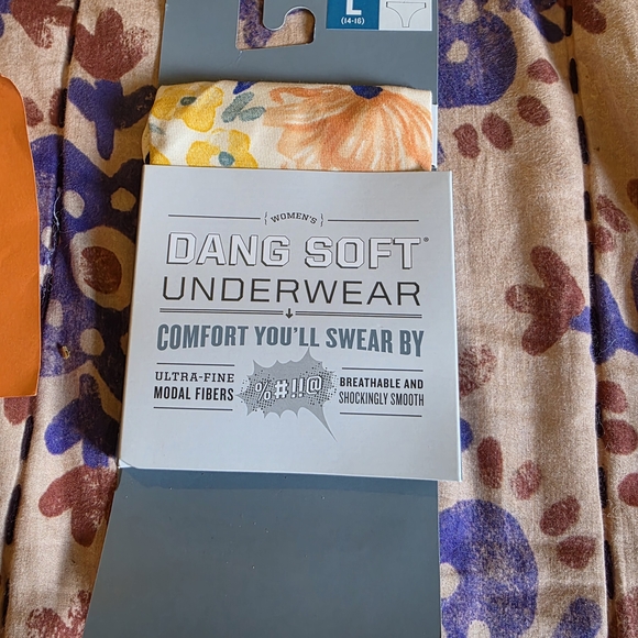 Duluth Trading Co Women's Soft Underwear - Floral Blue and Orange - Picture 2 of 3